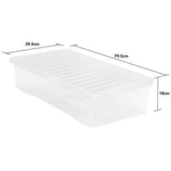 B&M Jumbo Underbed Storage Box With Lid 42L - Clear -B&M 257918 42l jumbo underbed storage box with lid clear 3