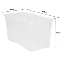 B&M Large Storage Box With Lid 110L - Clear -B&M 284861 110l storage box with lid clear 3