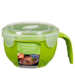 B&M Microwavable Food Bowl With Handle -B&M 304743 Microwavable Food Bowl with Handle green1
