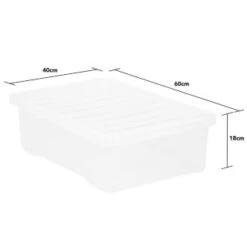 B&M Underbed Clear Storage Box With Lid 32L - Clear -B&M 314173 32l underbed storage box with lid clear 3
