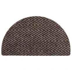 B&M Half Moon Indoor Chevron Doormat 40 X 70cm -B&M 319759 Half Moon Indoor Chevron Mat 40x70cm brown