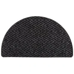 B&M Half Moon Indoor Chevron Doormat 40 X 70cm -B&M 319759 Half Moon Indoor Chevron Mat 40x70cm dark grey