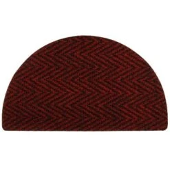 B&M Half Moon Indoor Chevron Doormat 40 X 70cm -B&M 319759 Half Moon Indoor Chevron Mat 40x70cm red