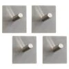 B&M Metal Adhesive Hooks 4pk - Square -B&M 332165 metal adhesive hoot set of 4 square