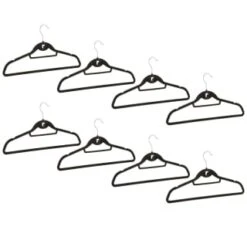 B&M Pure Velvet Hangers 8pk - Black -B&M 333534 8pk velvet hangers black group