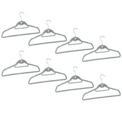 B&M Pure Velvet Hangers 8pk - Grey -B&M 333534 8pk velvet hangers grey group