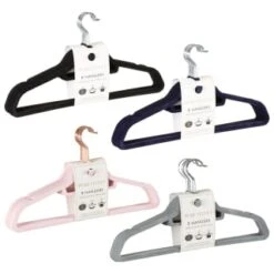 B&M Pure Velvet Hangers 8pk - Grey -B&M 333534 8pk velvet hangers group 1