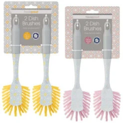 B&M Dish Brushes 2pk - Blush -B&M 345628 2 printed dish brushes group