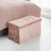 B&M Storage Ottoman - Blush -B&M 346037 velvet look ottoman blush