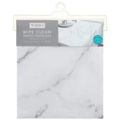 B&M Grey Wipe Clean Printed Tablecloth 132 X 178cm - Marble -B&M 351948 trend pvc printed tablecloth medium 132x178cm marble effect