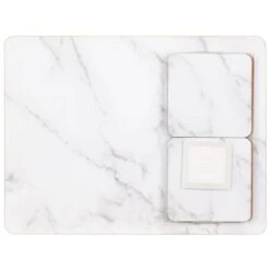B&M Modern Cork Placemat & Coaster Set 8pc - Marble -B&M 352225 traditional cork placemats and coaster set 8pc 2