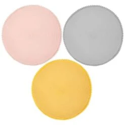 B&M Grey Round Pom Pom Placemats 4pk -B&M 355688 355688 355689 pom pom placemats main