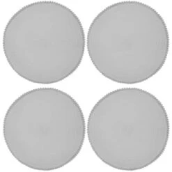 B&M Grey Round Pom Pom Placemats 4pk -B&M 355688 pom pom placemats grey 3
