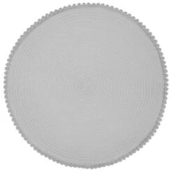 B&M Grey Round Pom Pom Placemats 4pk -B&M 355688 pom pom placemats grey 4
