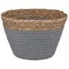 B&M Mini Cotton Wicker Basket - Grey -B&M 355715 mini straw and cotton rope string basket grey