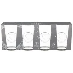 B&M Heart Glasses 4pk -B&M 356238 set of 4 hert embossed glasses