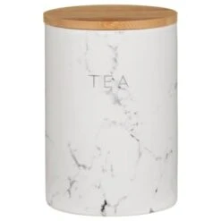 B&M Marble Effect Kitchen Canisters 3pc -B&M 356820 storage canisters marble effect tea