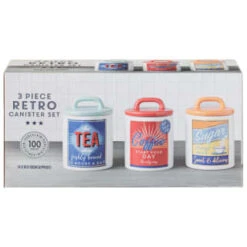 B&M Retro Canister Set 3pc -B&M 356953 storage canisters retro tea coffee sugar main