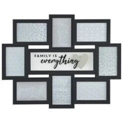 B&M Multi Aperture Photo Frame 8pc - Family Is Everything -B&M 362635 8 aperture quote frame family is everything black