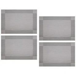 B&M Metallic Woven Placemats - Silver 4pk -B&M 363869 4pk silver metallic woven placemats 3