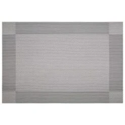 B&M Metallic Woven Placemats - Silver 4pk -B&M 363869 4pk silver metallic woven placemats 4