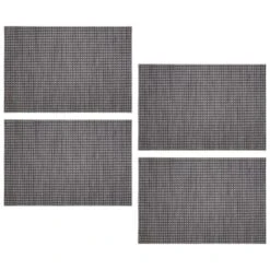B&M Metallic Woven Placemats - Charcoal 4pk -B&M 363876 4pk woven charcoal placemats 2