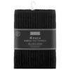 B&M Ribbed Tea Towels 4pk - Black -B&M 364862 4pk ribbed tea towels black