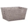 B&M Vannes Heart Cut Out Wicker Basket - Grey -B&M 366019 heart cut out wicker basket grey