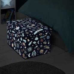 B&M Storage Ottoman Glow In The Dark – Space -B&M 367013 space glow in the dark ottoman storage