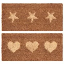B&M Embossed Coir Step Mat - Hearts 7 B&M Embossed Coir Step Mat - Hearts -B&M 367447 embossed coir step mat 25x55cm main