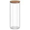 B&M Tall Storage Container With Bamboo Lid -B&M 368019 round storage container with bamboo lid 1750ml