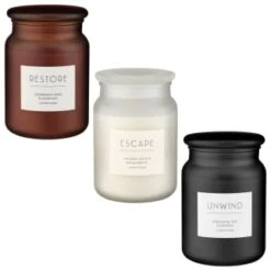 B&M Large Spa Scented Candle - White - Escape -B&M 368680 368679 368691 large spa candle group 2 1