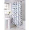 B&M Hookless Print Shower Curtain - Blue -B&M 369013 hookless shower curtain blue