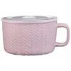 B&M Herringbone Embossed Soup Mug - Blush -B&M 369068 herringbone emboss soup mug blush