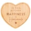 B&M Heart Bamboo Chopping Board With Slogan -B&M 369140 heart bamboo chopping board with slogan
