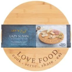 B&M Lazy Susan Rotating Bamboo Serve Board -B&M 369141 lazy susan rotating bamboo serve board 2