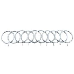 B&M Metal Curtain Rings 10pk - Shiny Nickle -B&M 369328 metal curtain rings rings shiny nickle 3