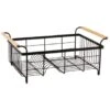 B&M Black Dish Drainer With Wooden Handles -B&M 369462 black dish drainer with wooden handles