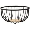 B&M Black Fruit Basket With Wooden Base -B&M 369469 black fruit basket with wood base