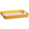 B&M Sausage Dog Bamboo Tray With Handles - Ochre -B&M 369483 sausage dog printed bamboo tray with handles ochre 3