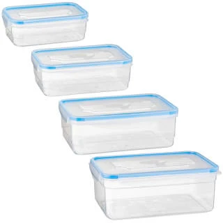 B&M Clip Top Food Containers 4pk - Blue 3 B&M Clip Top Food Containers 4pk - Blue