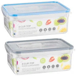B&M Clip Top Food Containers 4pk - Blue 15 B&M Clip Top Food Containers 4pk - Blue -B&M 369681 4pk clip top food containers group