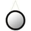 B&M Fringe Round Hanging Mirror - Black -B&M 370649 hanging circle mirror