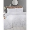 B&M Lara Seersucker Double Duvet Set - White -B&M 370782 370783 lara seersucker white duvet set 1