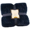 B&M Waffle Faux Fur Throw - Navy -B&M 372950 waffle faux fur throw navy 4