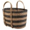 B&M Striped Wicker Basket - Black & Natural -B&M 374390 stripe wicker basket