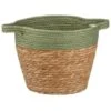 B&M Two Tone Wicker Basket - Green -B&M 374391 green two tone wicker basket