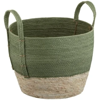 B&M Natural Wicker Basket - Green 3 B&M Natural Wicker Basket - Green
