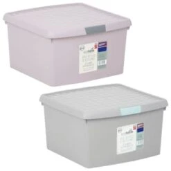 B&M Waffle Clip Box 25.5L - Grey -B&M 375471 375472 25 5l waffle clip box group