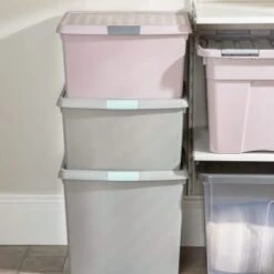 B&M Waffle Clip Box 25.5L - Blush -B&M 375471 blush 25 5l waffle clip box 6